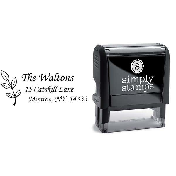 Walton Leaf Stem Address Stamp Body and Design