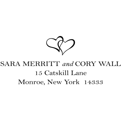 hearts rubber address stamp custom design