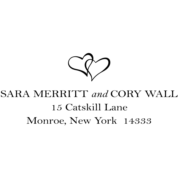 Linked Hearts Address Stamp