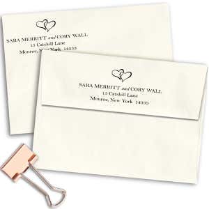 Linked Hearts Address Stamp Imprint Example