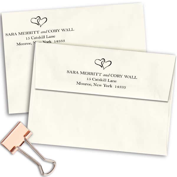 Linked Hearts Address Stamp Imprint Example
