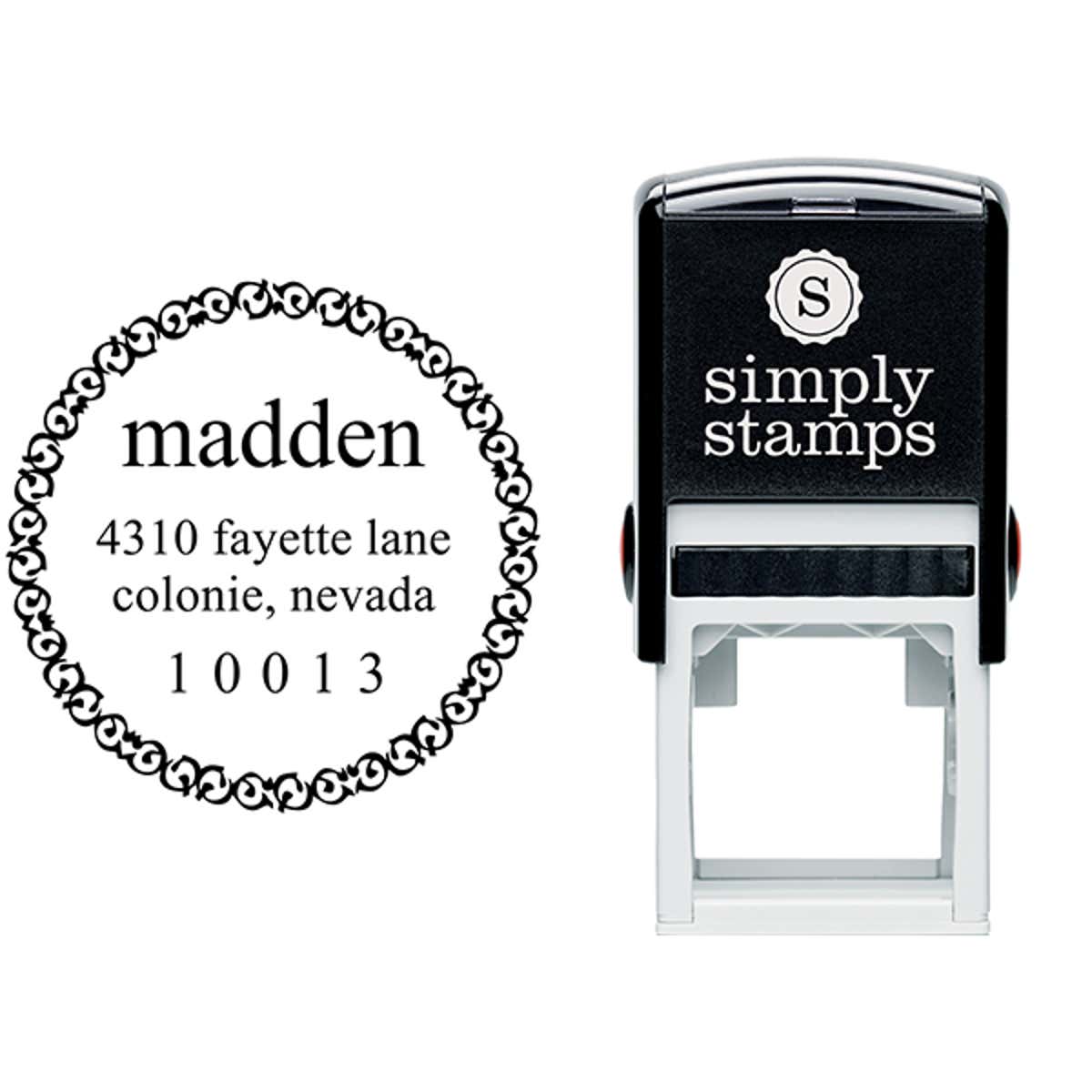 Madden Round Address Stamp Body and Design