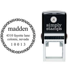 Madden Round Address Stamp Body and Design
