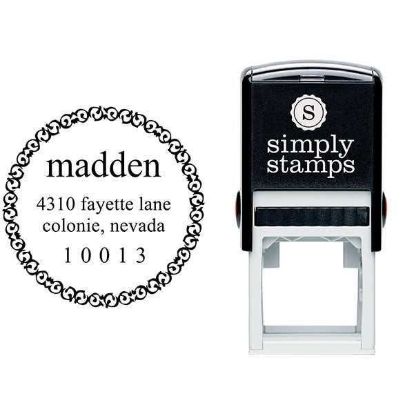 Madden Round Address Stamp Body and Design