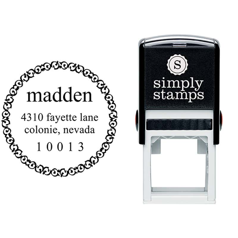 Madden Round Address Stamp Body and Design