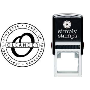 Oleander Round Address Stamp Body and Design