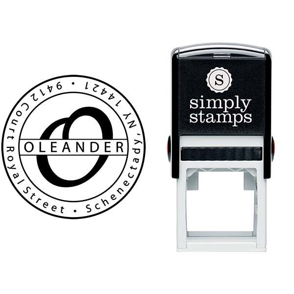 Oleander Round Address Stamp Body and Design