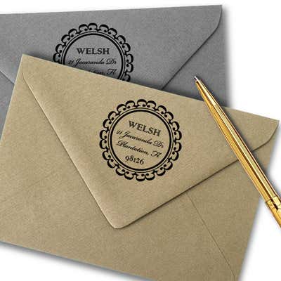 Welsh Round Address Stamp - alternate view