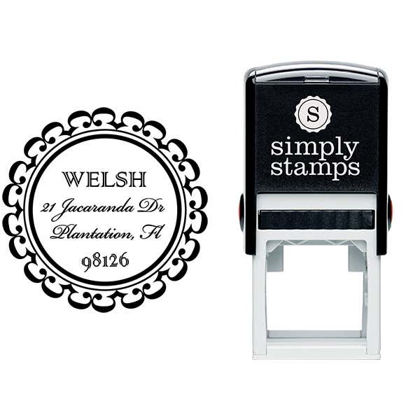Welsh Round Address Stamp Body and Design