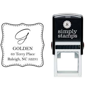 Golden Square Address Stamp Body and Design