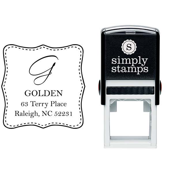 Golden Square Address Stamp Body and Design