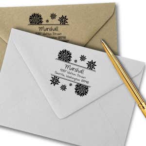 Walton Flower Address Stamp Imprint Example
