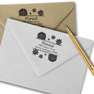Walton Flower Address Stamp - alternate view