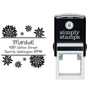 Walton Flower Address Stamp Body and Design