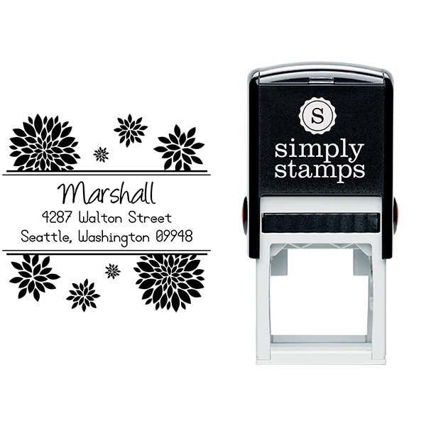 Walton Flower Address Stamp Body and Design