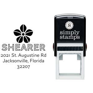 Manning Flower Square Address Stamp Body and Design