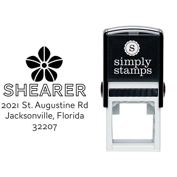 Manning Flower Square Address Stamp Body and Design