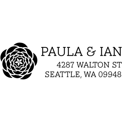 Walton Open Flower Address Stamp