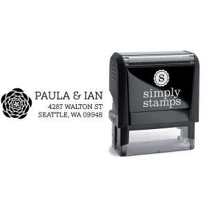 Walton Open Flower Address Stamp Body and Design