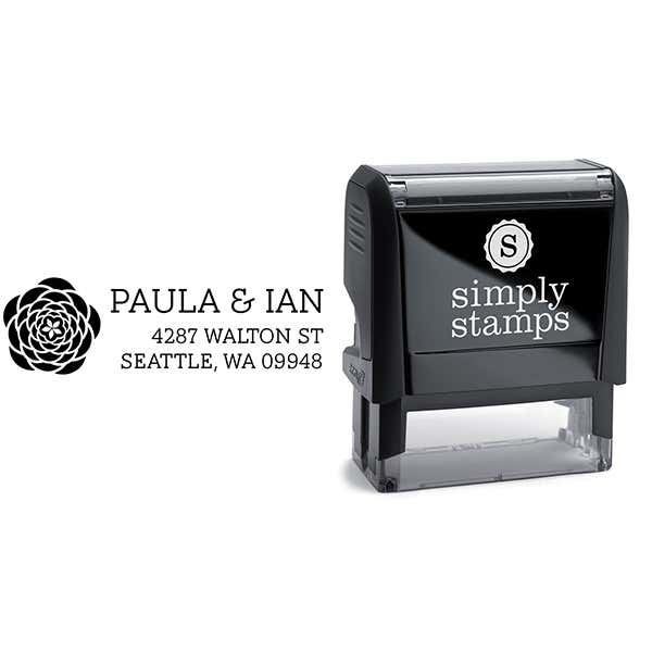 Walton Open Flower Address Stamp Body and Design