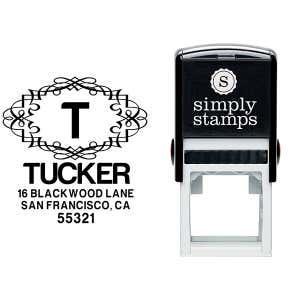Blackwood Curve Diamond Address Stamp Body and Design