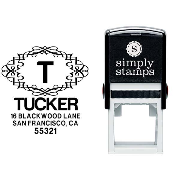Blackwood Curve Diamond Address Stamp Body and Design