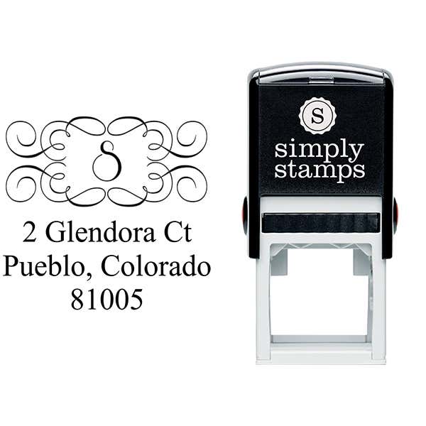 Glendora Curves Address Stamp Body and Design