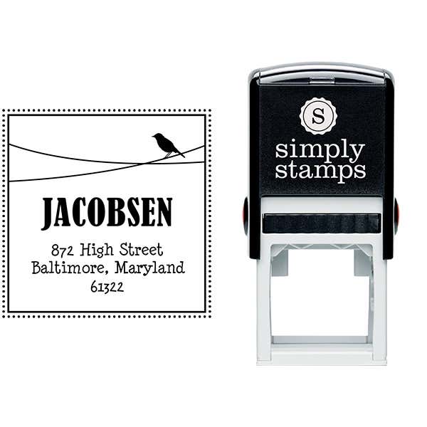 Jacobsen Bird Address Stamp Body and Design