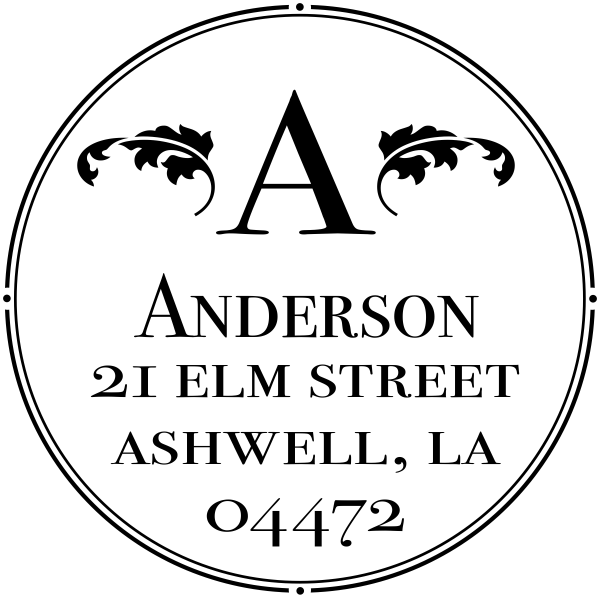 custom round return address stamp