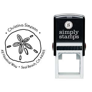 Nautical Sand Dollar Round Return Address  & Trodat 4924