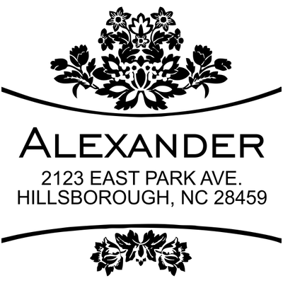 Alexander Curves Square Address Stamp