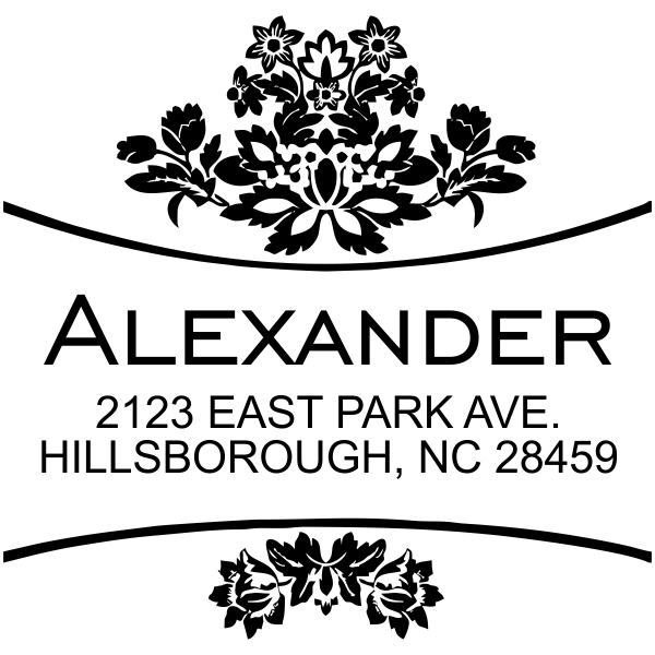 Alexander Curves Square Address Stamp