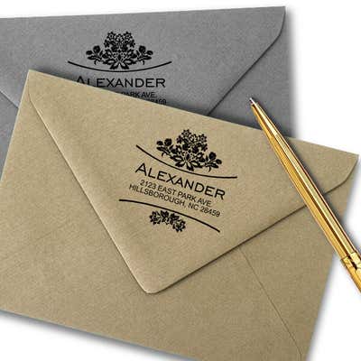 Alexander Curves Square Address Stamp - alternate view