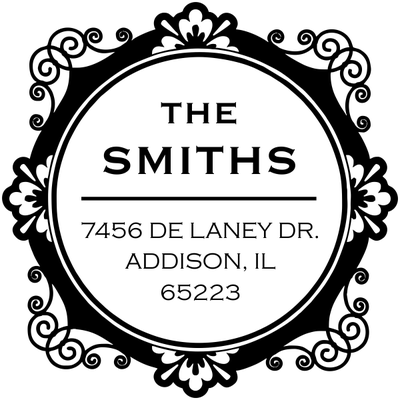 De Laney Round Address Stamp