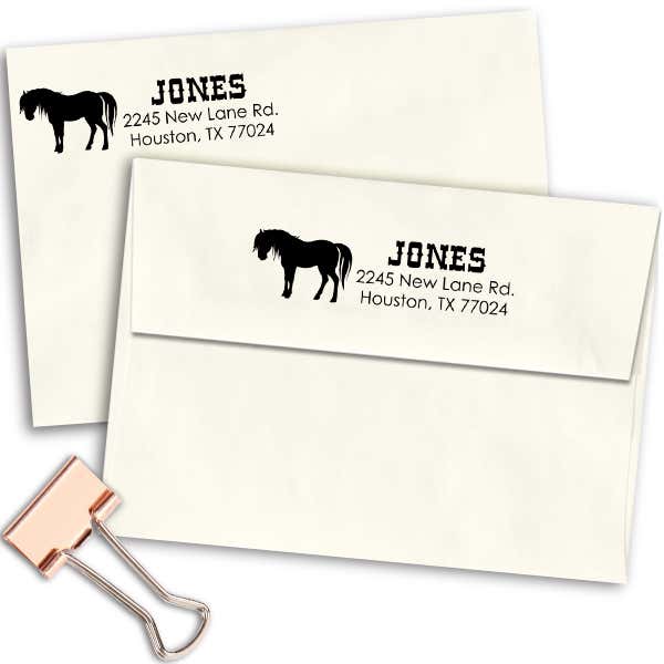Jones Horse Address Stamp Imprint Example