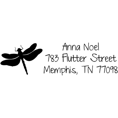 Flutter Dragonfly Address Stamp