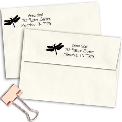 Flutter Dragonfly Address Stamp - alternate view