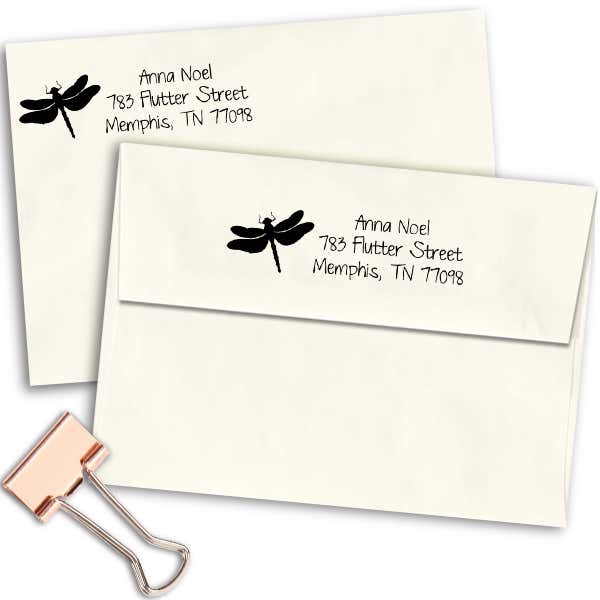 Flutter Dragonfly Address Stamp Imprint Example