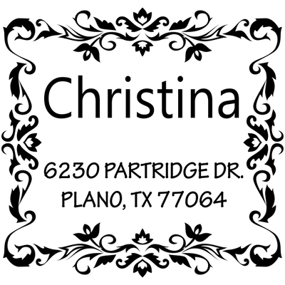 Partridge Square Address Stamp