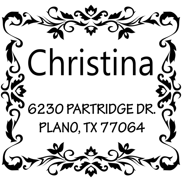 Partridge Square Address Stamp