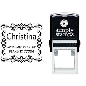 Partridge Square Address Stamp Body and Design