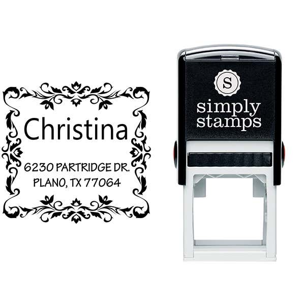 Partridge Square Address Stamp Body and Design