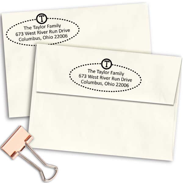 Taylor Oval Address Stamp Imprint Example