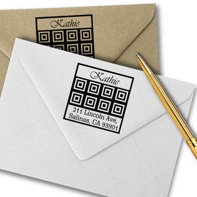 Lincoln Tile Square Address Stamp - alternate view