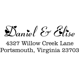 Hearts address stamp design