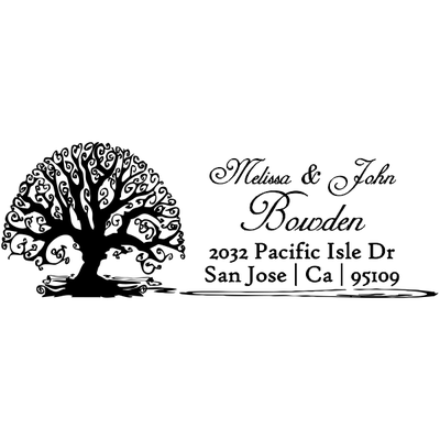Bowden Curve Tree Address Stamp