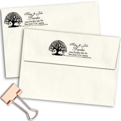 Bowden Curve Tree Address Stamp - alternate view