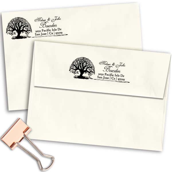 Bowden Curve Tree Address Stamp Imprint Example