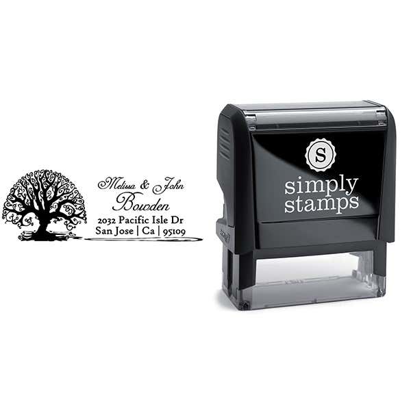 Bowden Curve Tree Address Stamp Body and Design