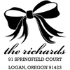 Festive Holiday Bow Address Rubber Stamp